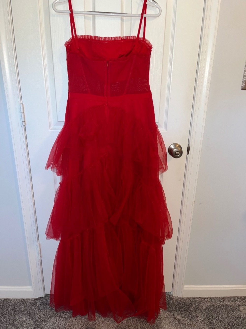 Prom Long Formal Red Dress Strapless or Spaghetti Straps